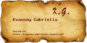 Kvassay Gabriella névjegykártya