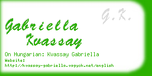 gabriella kvassay business card